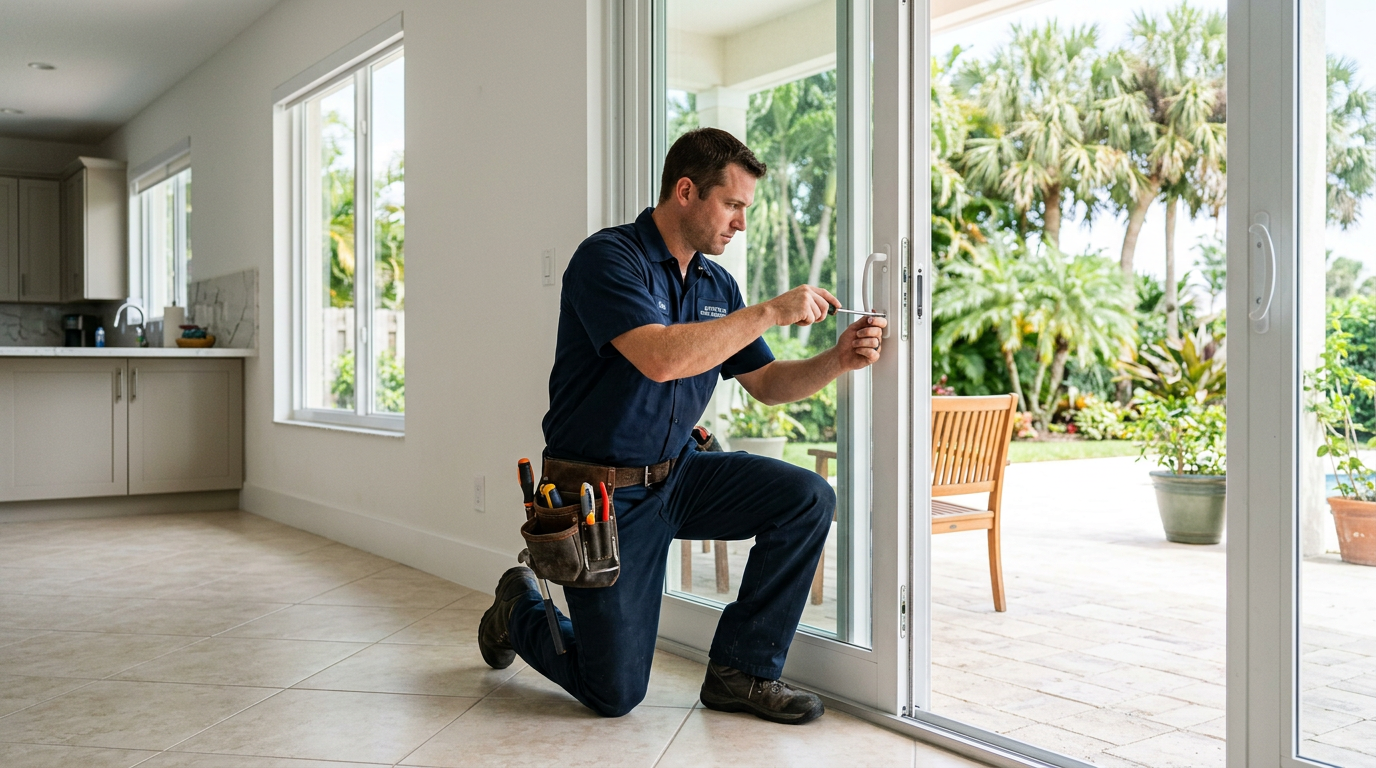 Jupiter Snowbird Closing Checklist: Home Prep & Costs Professional handyman working on a home repair in Jupiter, Palm Beach County home