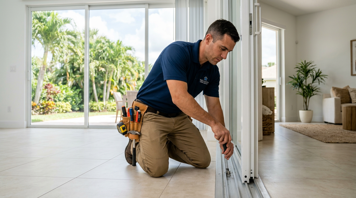 Wellington Monthly Home Maintenance Checklist & Costs (2026) Professional handyman working on a home repair in Wellington, Palm Beach County home